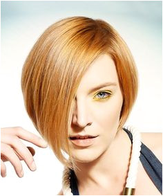 Short Straight Formal Bob Hairstyle Light Red Hair Color