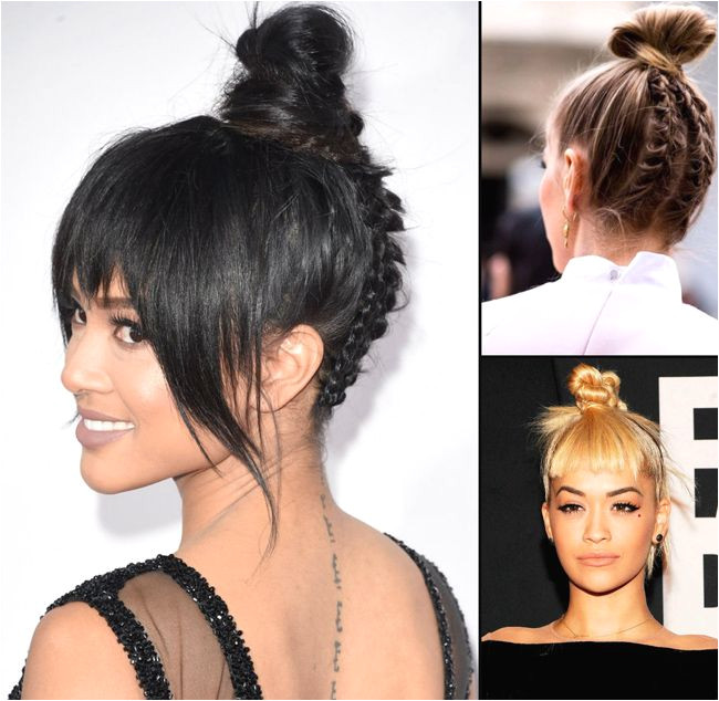 trendy top knots hairstyles for evening party