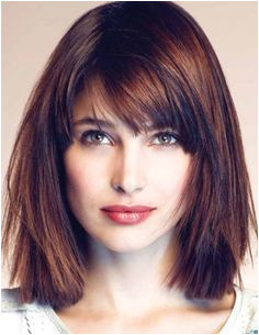 straight medium length hairstyle for square face