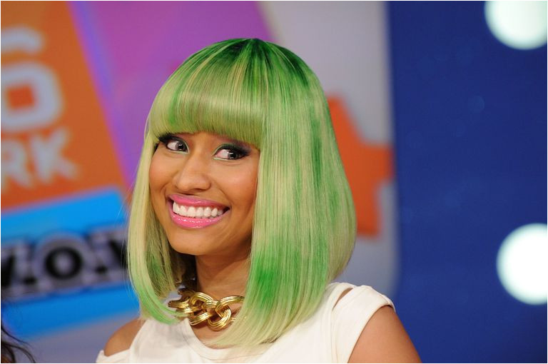 Nicki Minaj in Green Tinted Bob