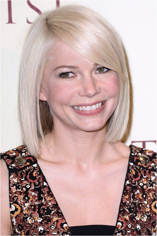 Michelle Williams sleek bob haircuts celebrity bob haircuts bob haircut for medium hair bob haircuts for fine hair inverted bob with bangs