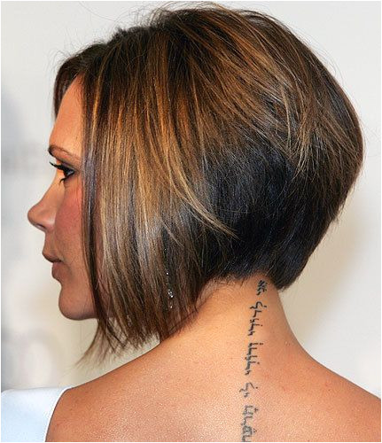 sleek and doesn t smoothly transition to longer in the front There s a point where it jumps to longer Celebrity Victoria Beckham Stacked Bob Haircut