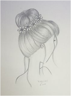 Draw hair Bun hairstyle with flowers Drawings Pinterest Hair Sketch Illustration Sketches