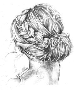 Drawing woman girl hair reference artwork drawing Hair Drawings Cute Drawings