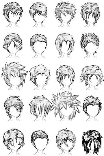 20 Male Hairstyles by LazyCatSleepsDaily on deviantART Manga Frisuren Anime Haare Anime Malen