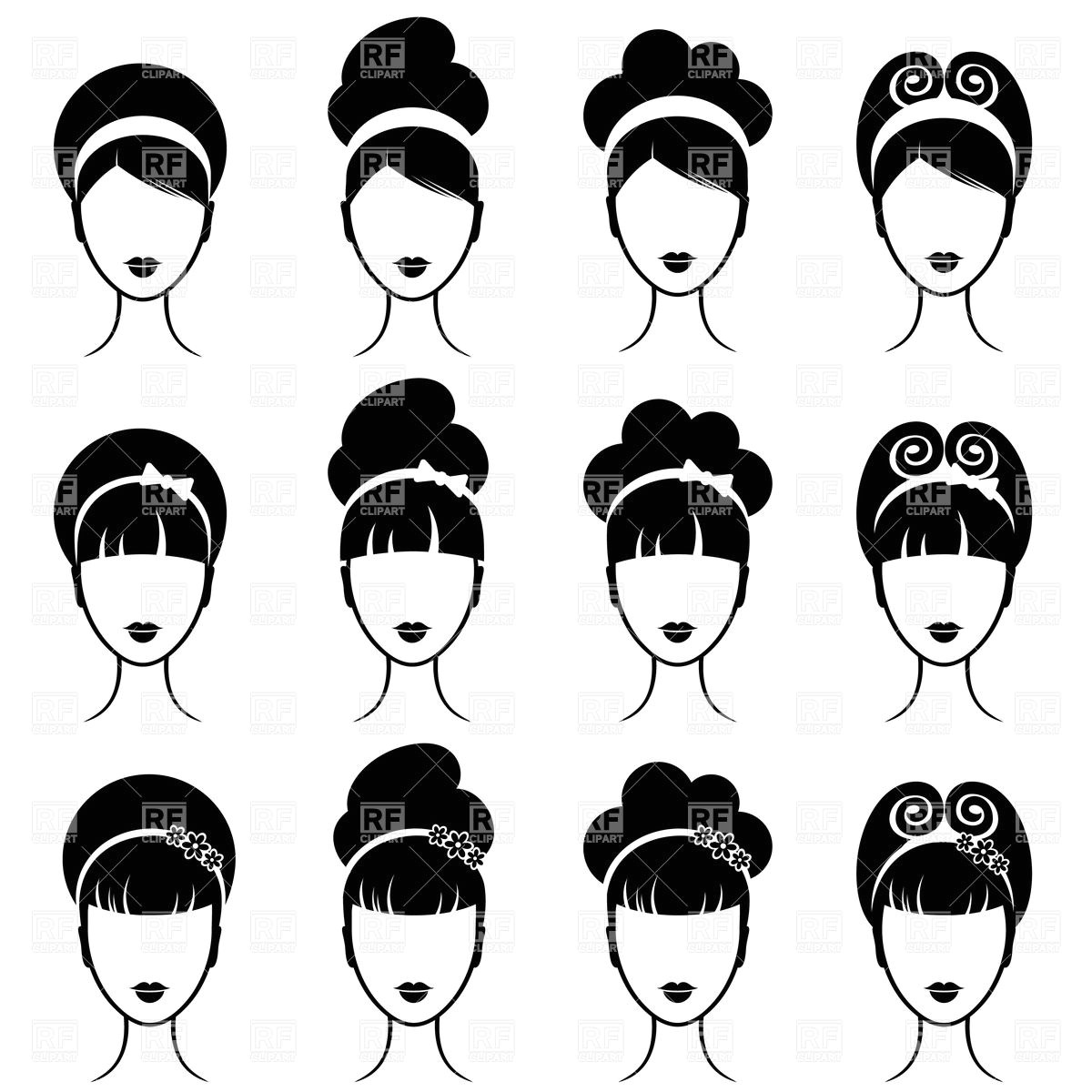 retro womens hairstyle Download Royalty free Vector File EPS