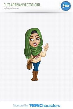 Arab Girl Vector Character Girl Vector Pinterest