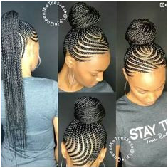 Go follow blackgirlsvault for more celebrations of Black Beauty Excellence and Cultureâ¥ Feed In Braids BunCornrows