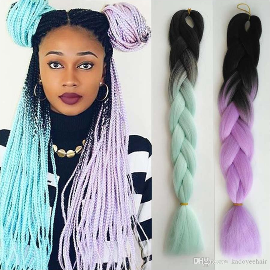 2019 Ombre Kanekalon Braiding Hair Braid 100g Piece White Synthetic Crochet Braids Hairstyles Braiding Twist Extensions South Africa Uk Usa From Kadoyeehair