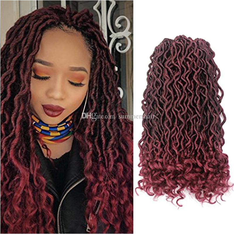 2018 Faux Locs Curly Crochet Hair 24Strands Pack Synthetic Dreadlocks Hair Extensions Ombre Kanekalon Crochet Braids 18inch Freestyle Hair From Summershair