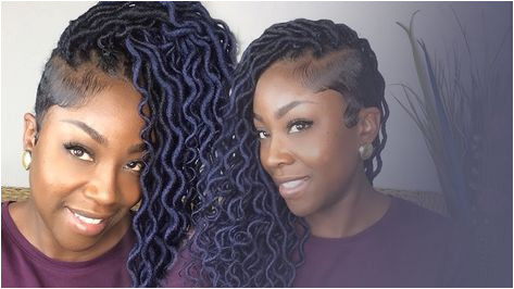 How to Crochet Ombre Blue Wavy Faux Locs tapered sides