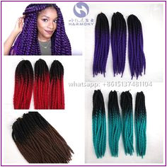 US $26 95 freeshipping 4packs 20" 120g two tone ombre havana mambo twist crochet braiding hair with 1 crochet hook needle on Aliexpress