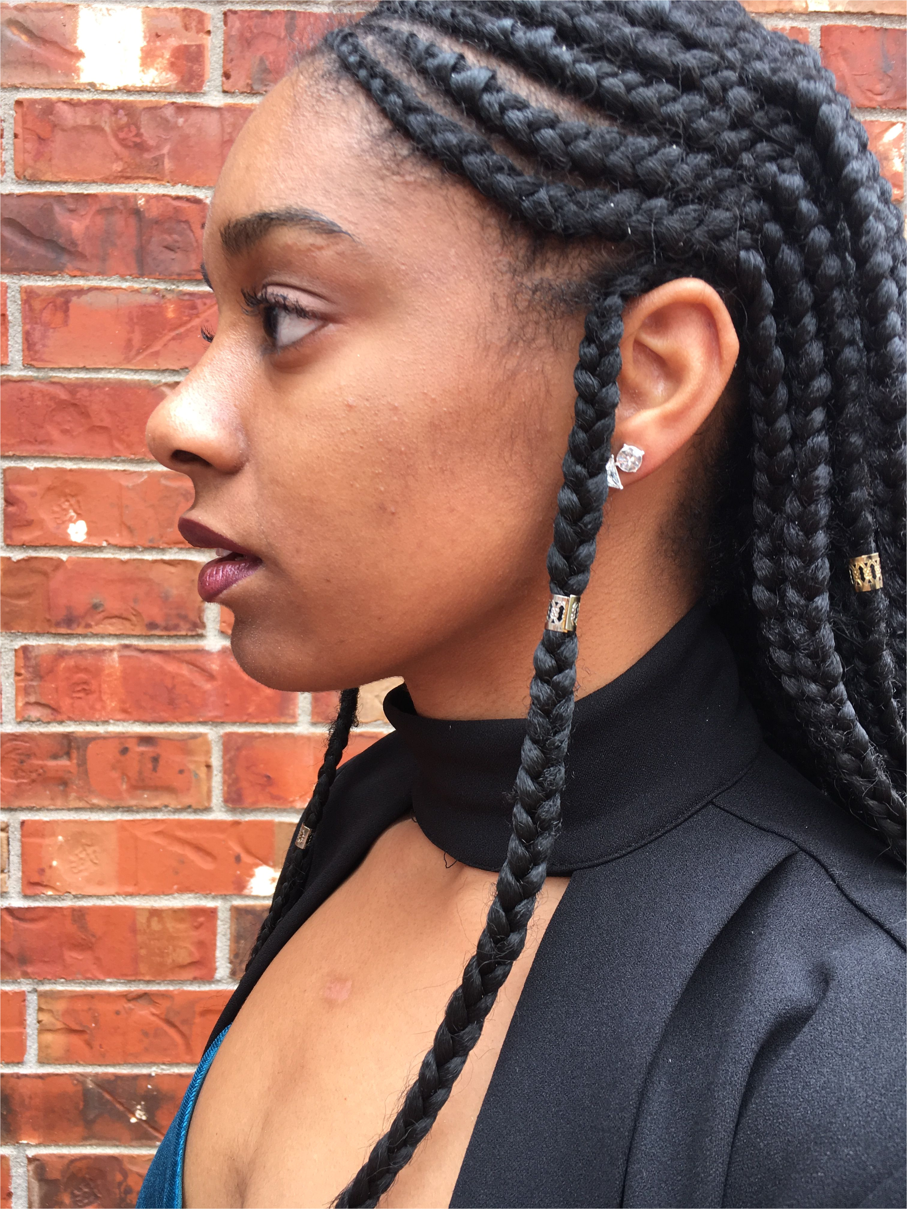 Natural hair protective style 4c 3b Fulani braids