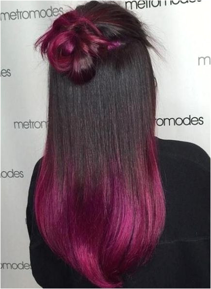 7 Sleek Fuchsia Ombre for Black Hair e of the most beautiful ways for a girl with black hair to rock the trend is to go for a b…