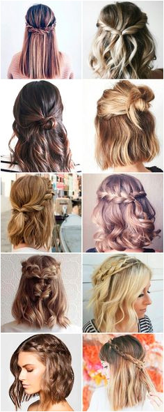 Simple Hairstyles For Medium Hair Short Hair Updo Easy Hairstyles For Medium Length Hair Pulled Back Hairstyles Braided Hairstyles Haar Make up