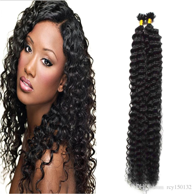 Deep U Haircut for Curly Hair Brazilian Deep Curly Natural Black Human Hair U Tip Hair Extensions