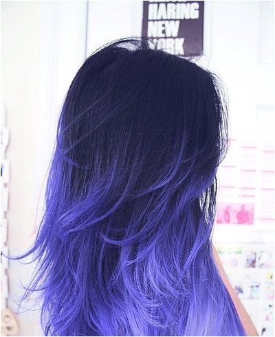dip dye hair blue