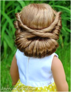 Wrapped Headband Updo American Girl Doll Hairstyle click through for tutorial American Girl Diy
