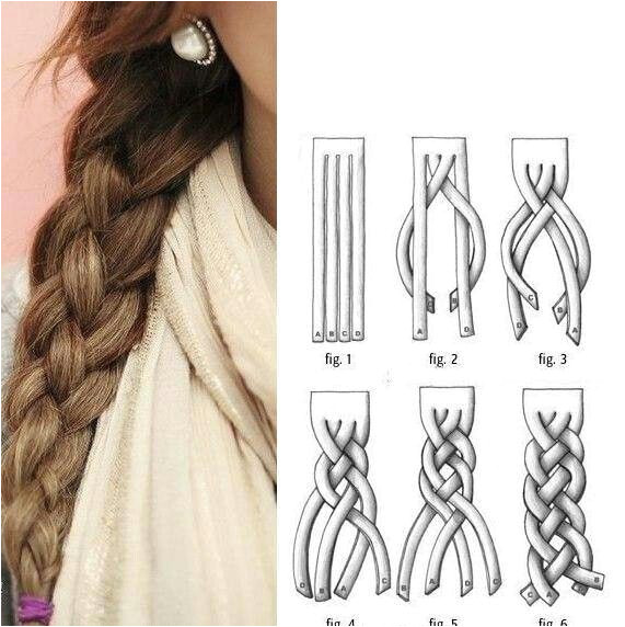 HOW TO Super Cute 4 Strand Braid Step by Step Diagram Included