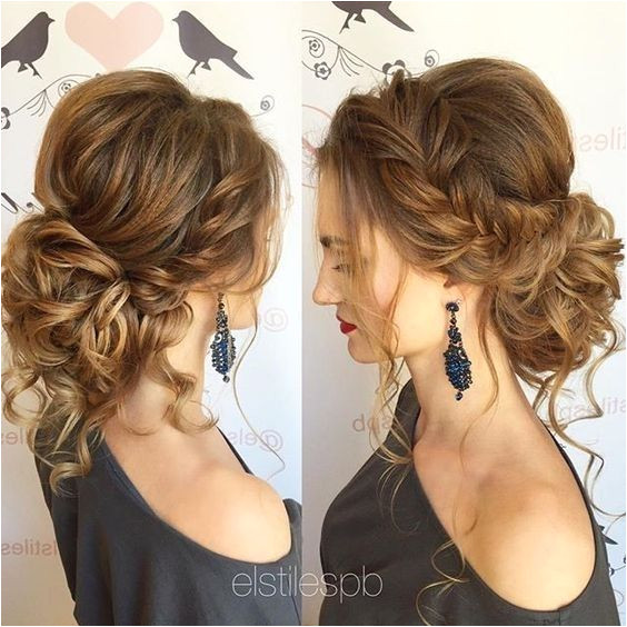 Updo Hairstyle with Loose Braids Messy Updos More