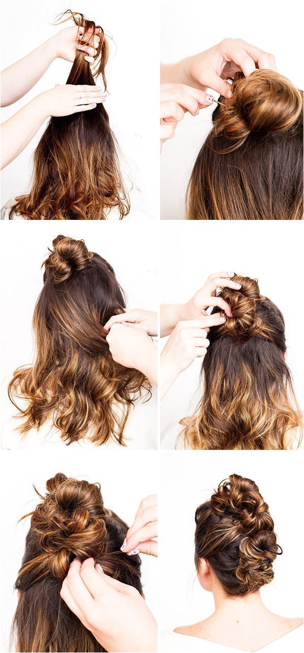 Hair Brained Go from Day to Night with this Messy Bun Faux Hawk 2 Ways hairtutorial updo