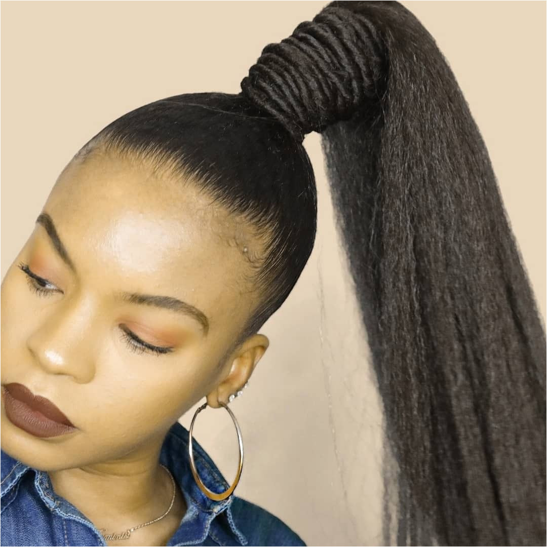 Quick amd Easy natural hair ponytail using $1 braiding hair Full Hair Tutorial on Youtube