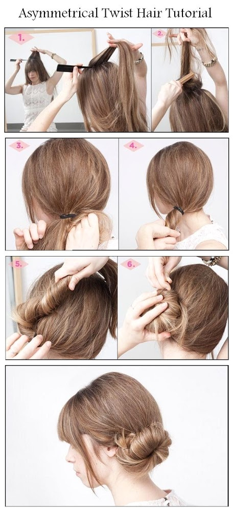 Make Asymmetrical Twist Hair hairstyles tutorial Hair