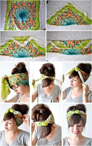 Pin up girl hair scarf DIY