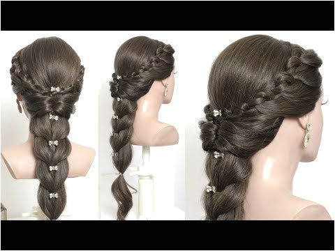 Cute Braided Hairstyle For Long Hair Tutorial BunHairstyleBridesmaid Weddinghairstyles