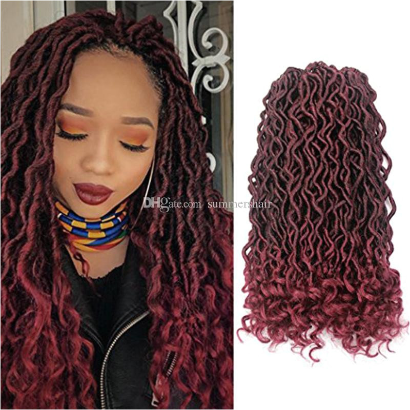 2019 Faux Locs Curly Crochet Hair 24Strands Pack Synthetic Dreadlocks Hair Extensions Ombre Kanekalon Crochet Braids 18inch Freestyle Hair From Summershair