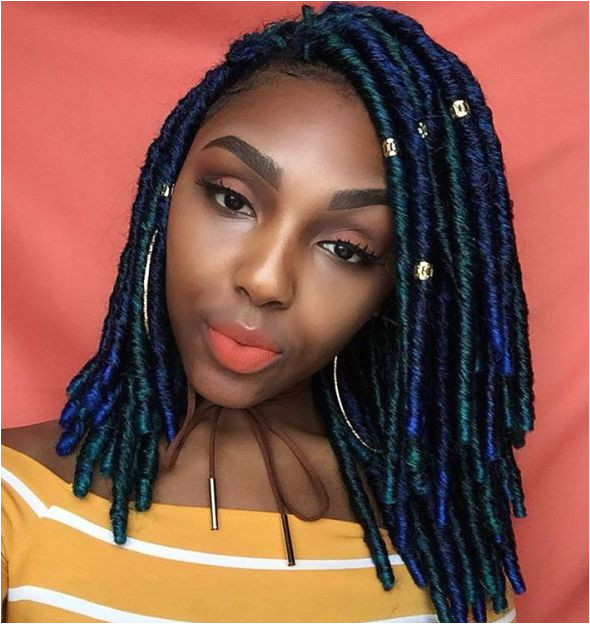 Side Parted Lob Faux Locs