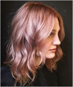 20 The Attractive Bright Rose Gold Hair Color on Medium Wavy Hairstyles