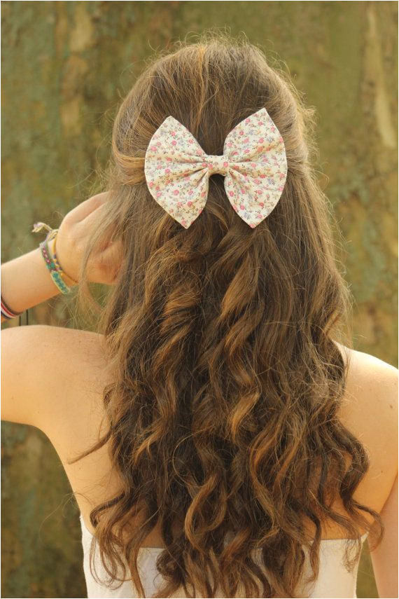 Small floral print hair bows Hair bows for women and teens Big bows me like mucho Hair Design in 2018