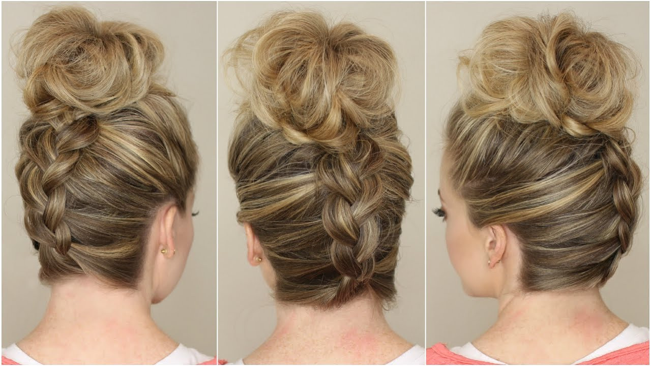 Upside Down Braid to Bun