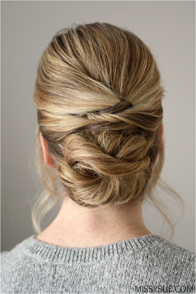 twisted low wrapped bun