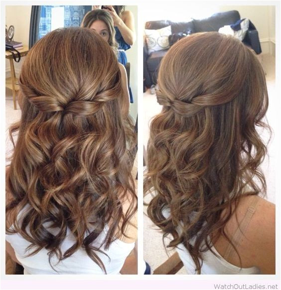 Half Up Half Down Hair with Curls Prom Hairstyles for Medium Length Hair
