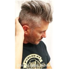 mens undercut haircut on thick mens gray hair modern mens cut from Denver Stylist book at