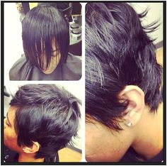 Razor haircut pixie haircut Black Women Hairstyles by Salon Pk Jacksonville Florida Specializing in short haircuts hair color extensions