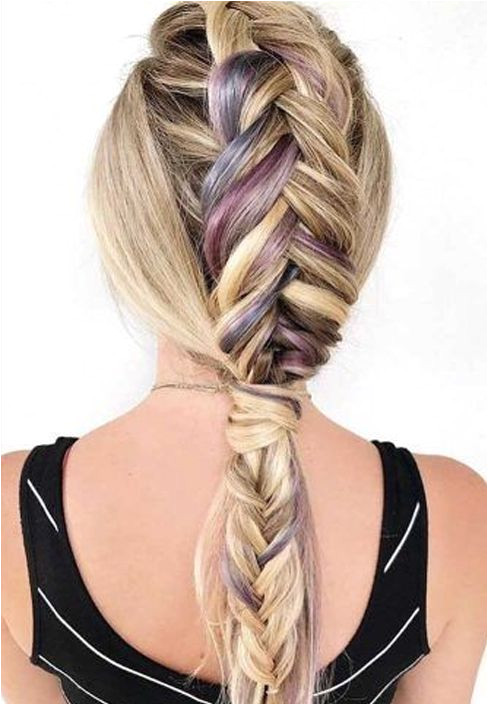 New Attractive Rainbow Hair Color with Braids for Teenage Girls Hairstyles Pinterest