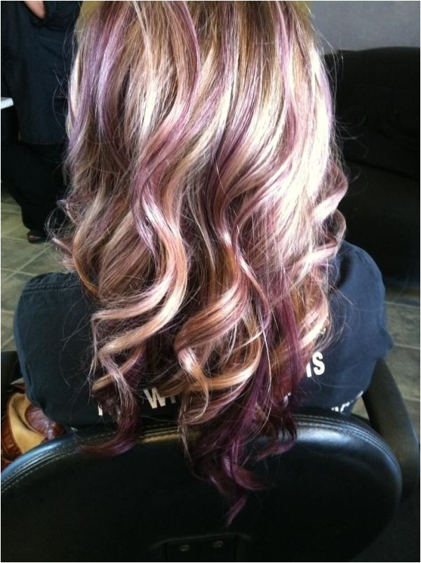 Blonde with purple lowlights by selma