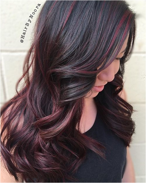 Burgundy Balayage For Dark Brown Hair