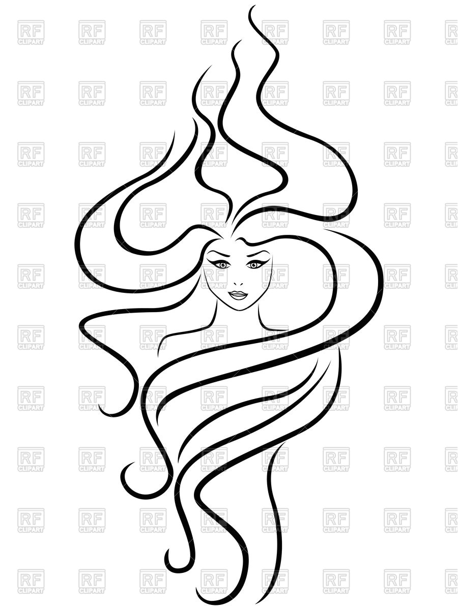 Abstract female head with extraordinary hairstyle Vector Image – Vector Artwork of People © natareal to Zoom