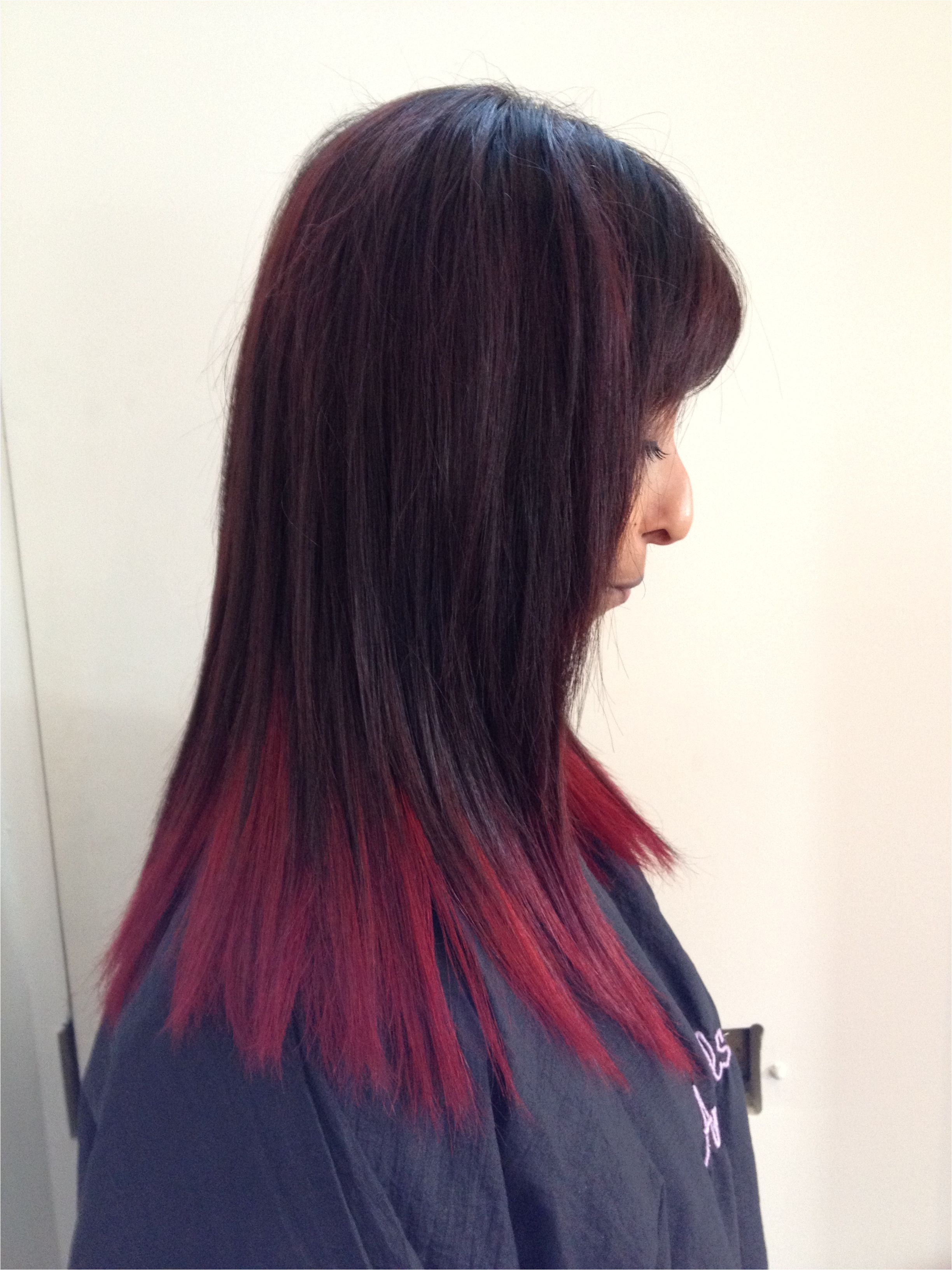 red dip dyed hair