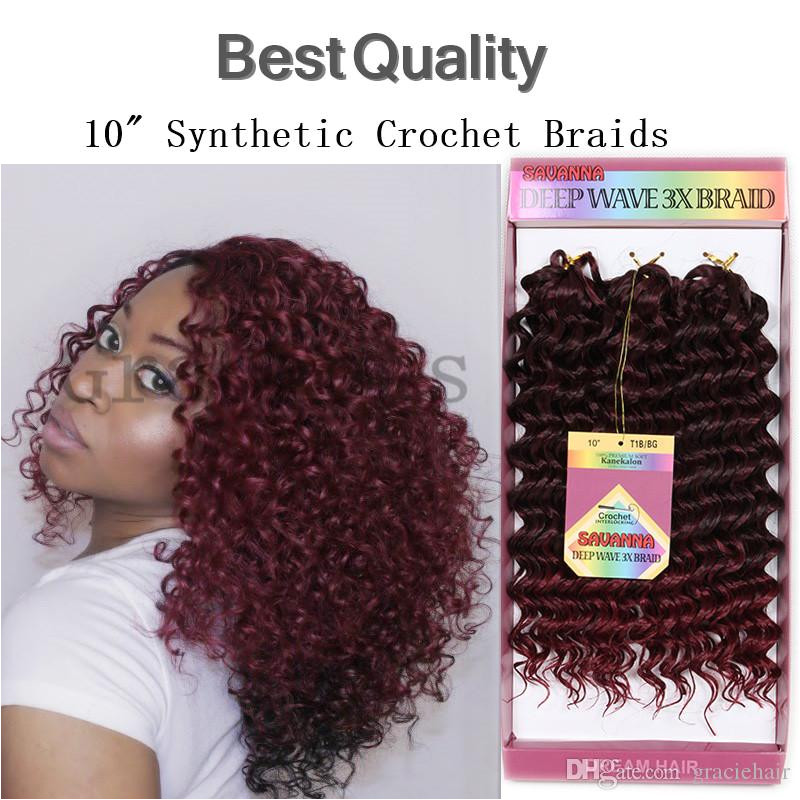 Best quality freetress crochet braids synthetic hair extensions 10inch 3pcs freetress curly havavan twist deep wave for short hairstyles