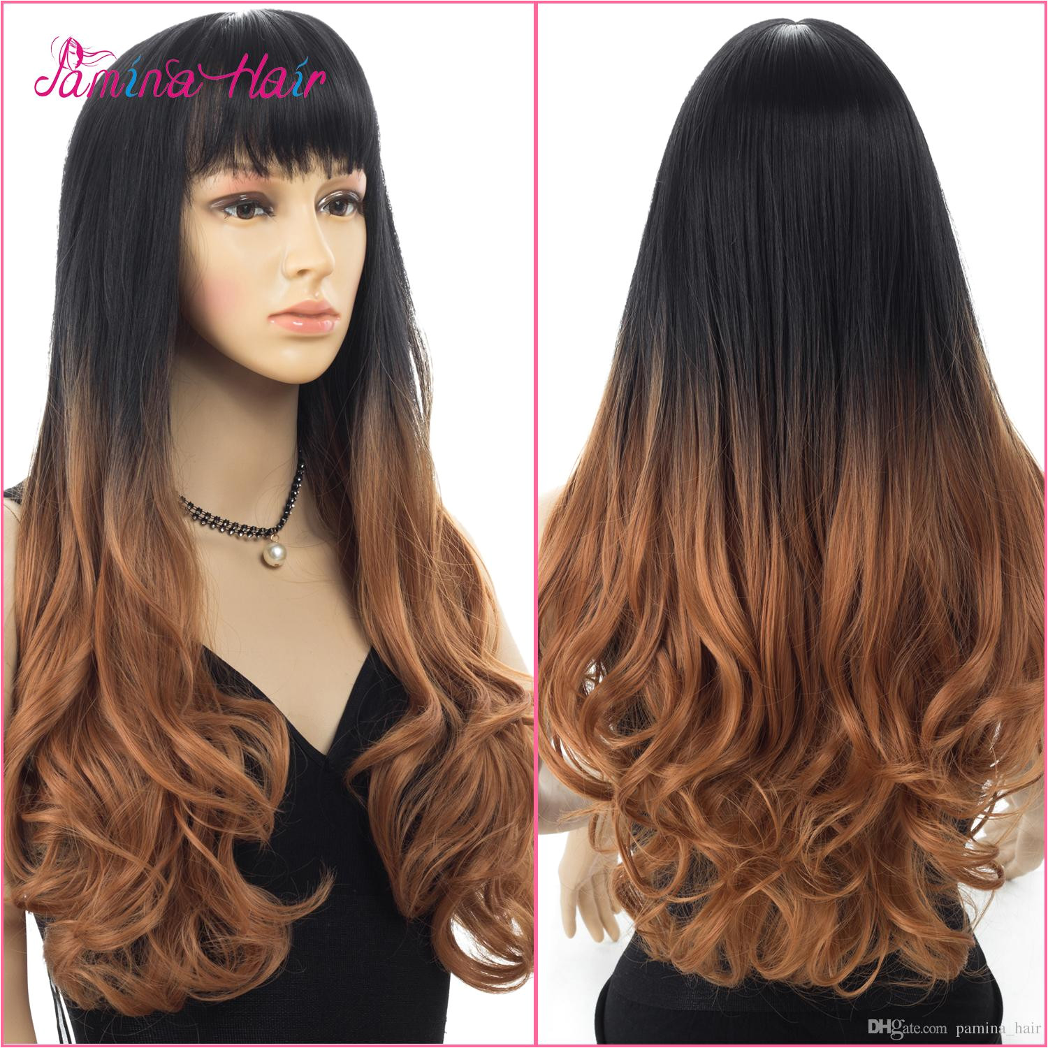 PAMINA Synthetic Ombre Wigs Good Quality Chemical fiber head cover soft and smooth no shedding no tangle no chemail bleached as your own hair