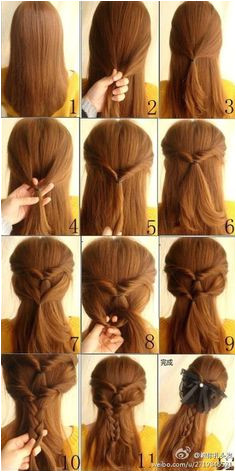 DIY Hair Beautiful Braid Hairstyle maybe a different kind of bow