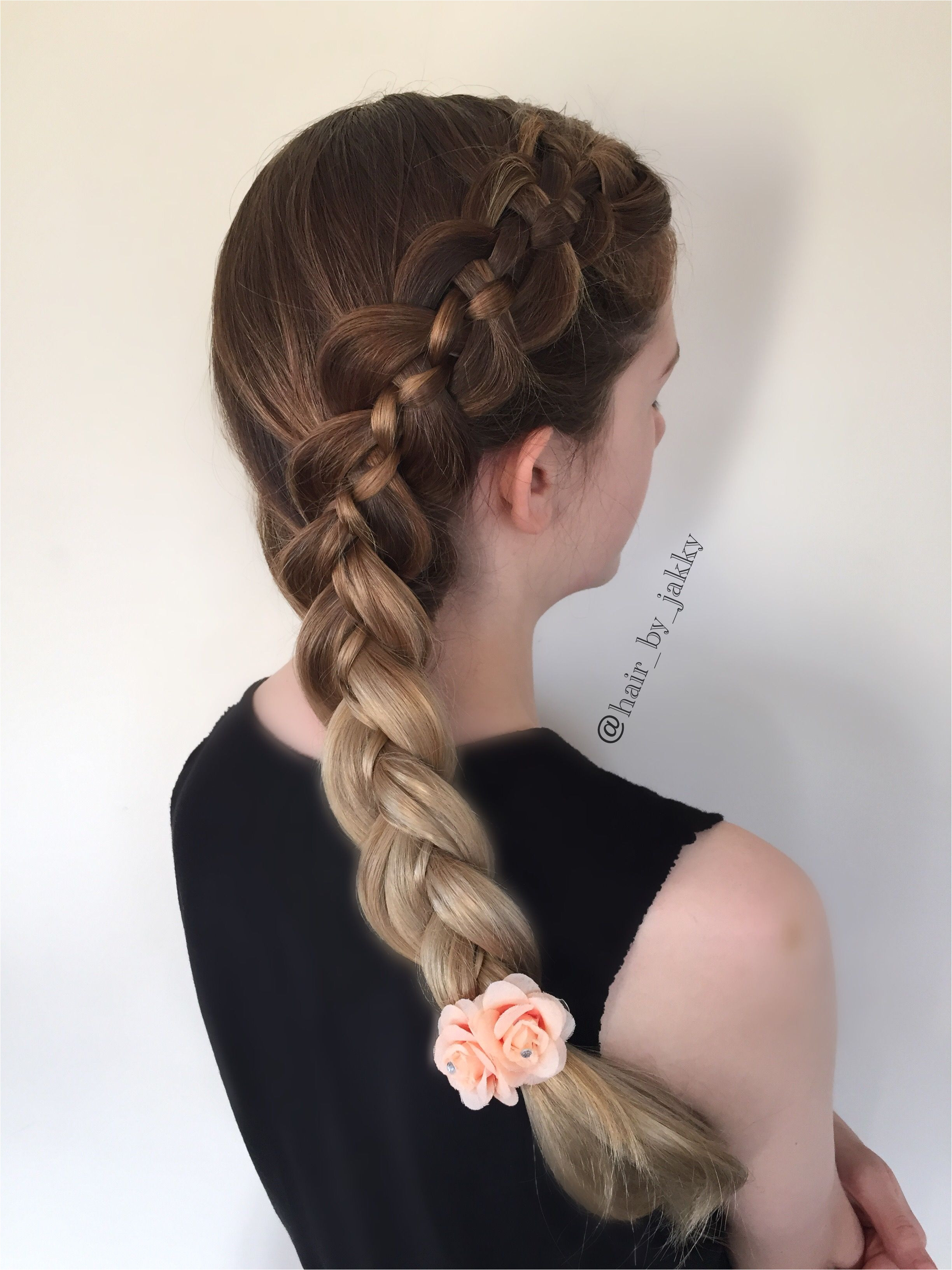 Five strand side dutch braid I love how the ombre looks with this braid