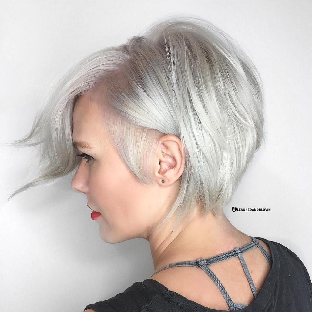 Side Parted Silver Pixie