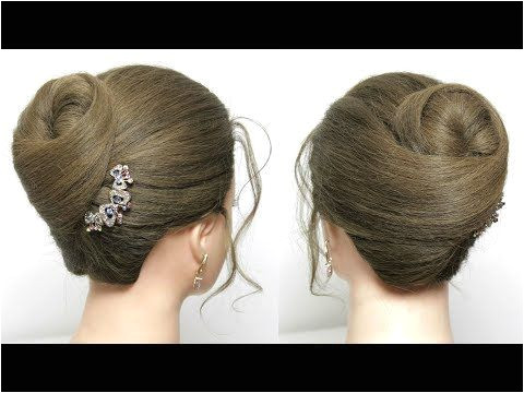 Elegant High Bun Hairstyle Easy Updo For Parties Hair Tutorial