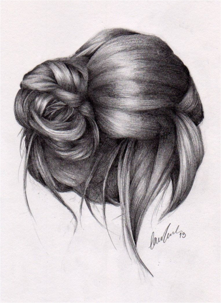 Just love that side bun Ponytail Drawing Drawing Hair Drawing Tips